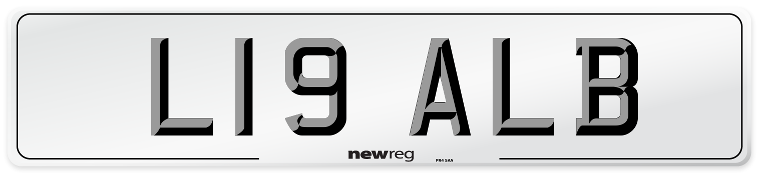 L19 ALB Number Plate from New Reg